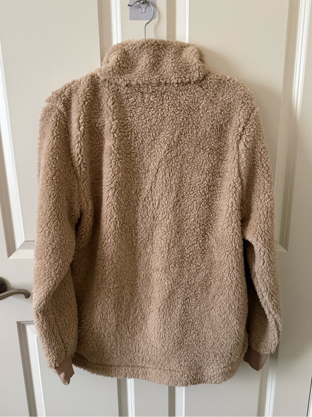 Calvin Klein Cozy Taupe Sherpa Pullover - Half Zip - Picture 2 of 6